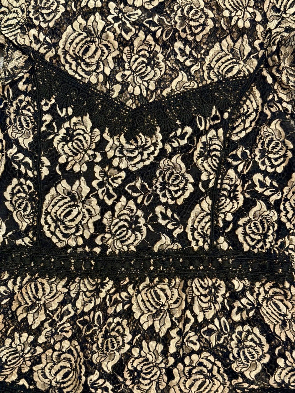 Sleeveless Black Lace Overlay Top - XL - Picture 2 of 5